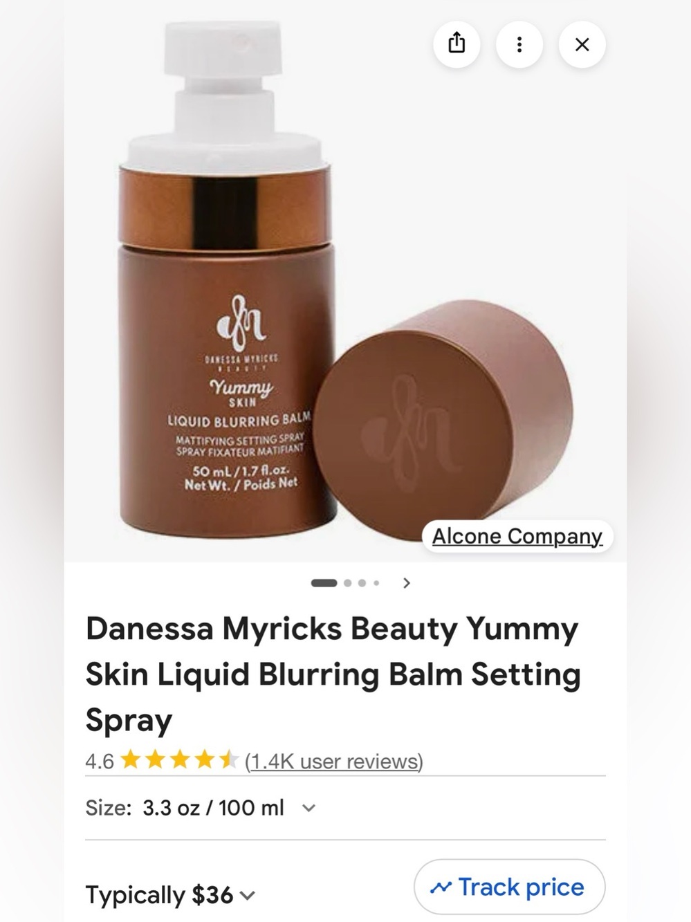 Danessa Myricks Beauty Yummy Skin Liquid Blurring Balm Setting Spray — Brown
